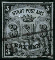 Oblit. N°1 3g Noir S/azuré - TB - Bremen