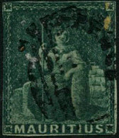 Oblit. N°11 4p Vert - B - Mauritius (...-1967)