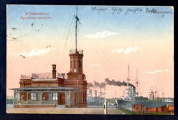 Wilhelmshaven Signalstation Mit Hafen / Postcard Circulated, 2 Scans - Wilhelmshaven