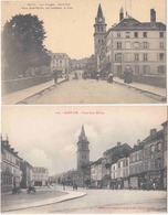 Saint Dié, Vosges. Place Saint Martin, Rue Gambetta, La Gare. 2 CPA Animées  Excellent état. - Saint Die