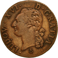 Monnaie, France, Louis XVI, 1/2 Sol Ou 1/2 Sou, 1/2 Sol, 1791, La Rochelle, TB+ - 1774-1791 Ludwig XVI.