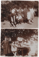 Photo Originale Ardèche 1930 Saint ALBAN D'Ay Lot De 2 Repas Jeu Be Boules Boulodrome Lyonnaise - Lieux