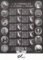 Zwart/wit Ongetand En Ongenummerd Blaadje Bpost 2011 "12 Sterrenbeelden" - Schwarz-weiß Kleinbögen [ZN & GC]