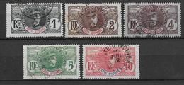 GRANDE SERIES COLONIALES - COTE D'IVOIRE - 1906 - FAIDHERBE - YVERT N°21/25 OBLITERES - COTE = 20 EUR - Oblitérés