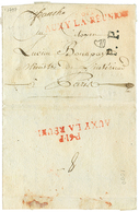 19 "AUXY LE CHATEAU" : 1797 P.61.P AUXY LA REUNION Rouge Frappé Au Recto Et Au Verso D' Une Lettre Avec Texte Pour PARIS - 1801-1848: Precursors XIX