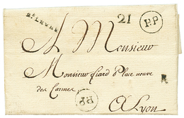 37 PETITE POSTE DE LYON : 1779 Lettre Avec Texte Daté "ST IRENE" . Rare. Superbe. - 1801-1848: Précurseurs XIX