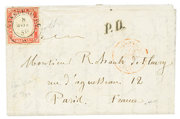 57 1858 SARDAIGNE 40c(pd) Obl. LANSLEBOURG Sur Lettre Avec Texte Pour PARIS. Signé BOLAFFI & DIENA. TB. - Vide