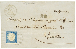 61 "Tarif FRONTALIER" : 1859 SARDAIGNE 20c Obl. SEYSSEL Sur Lettre Pour GENEVE (SUISSE). TTB. - Vide