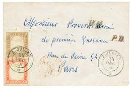 62 1858 SARDAIGNE 10c + 40c TB Margés Obl. S. JULIEN Sur Enveloppe Pour PARIS. Superbe. - Vide