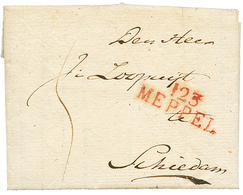 68 1811 123 MEPPEL Rouge Sur Lettre Avec Texte Pour SCIEDAM. Rare En Rouge. Superbe. - 1792-1815 : Departamentos Conquistados