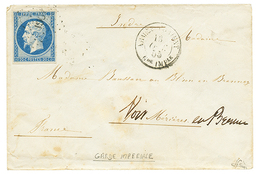 81 "GARDE IMERIALE" : 1855 20c(n°14) TB Margé Obl. AOGI + ARMEE D' ORIENT Gde IMPle Sur Enveloppe Pour La FRANCE. RARE.  - Marques D'armée (avant 1900)