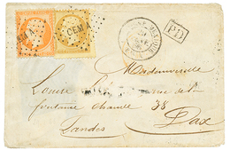 83 1866 10c(pd) + 40c Obl. CEMA + CORPS EXP. MEXIQUE Bau A Sur Envelope(pd) Pour La FRANCE. TB. - Legerstempels (voor 1900)