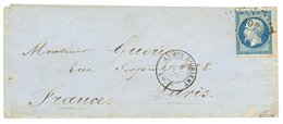 84 "BUREAU P" : 1855 20c(n°14) Obl. AOP + ARME D'ORIENT Bau P Sur Env. Pour PARIS. Signé J.F BRUN. TTB. - Army Postmarks (before 1900)