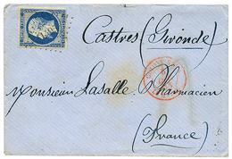 96 "Timbre De FRANCE Utilisé à GOREE" :1853 20c(n°14) Obl. PC 1495 + COLONIES FRA.LE HAVRE Sur Lettre Avec Texte Daté "G - 1853-1860 Napoleone III