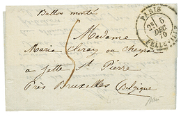 120 1870 PARIS 5 Dec 70 + Taxe "5" Manuscrite + "BALLON MONTE" Sur Lettre Pour JETTE ST PIERE (BELGIQUE). Arrivée JETTE  - War 1870