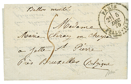 120 1870 PARIS 5 Dec 70 + Taxe "5" Manuscrite + "BALLON MONTE" Sur Lettre Pour JETTE ST PIERE (BELGIQUE). Arrivée JETTE  - Krieg 1870