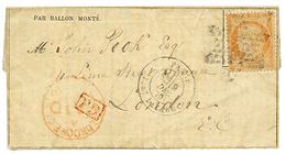 121 40c(n°38) Obl. Etoile + PARIS 9 Dec 70 Sur GAZETTE DES ABSENTS N°14 Avec Son Supplément (cote + 900E) Pour LONDRES.  - War 1870