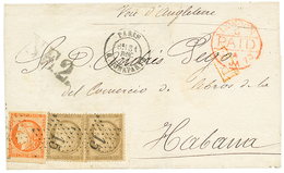 130 "ETOILE De PARIS Sur 40c BORDEAUX" : 1872 40c BORDEAUX (n°48) Trés Grandes Marges + 30c CERES(x2) Obl. Etoile 15 Sur - 1870 Emission De Bordeaux