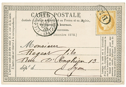 143 1875 15c CERES Obl. B.M Oval + BELMONT DE LA LOIRE Sur CARTE PRECURSEUR Datée "CHARLIEU". TTB. - 1871-1875 Ceres