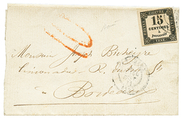 161 "SEPTEMBRE 1871" : 15c Taxe(pd) + Taxe 10 Rouge Sur Lettre Pour BORDEAUX. Combinaison Trés Rare. TB. - Sonstige & Ohne Zuordnung