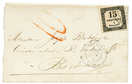 161 "SEPTEMBRE 1871" : 15c Taxe(pd) + Taxe 10 Rouge Sur Lettre Pour BORDEAUX. Combinaison Trés Rare. TB. - Autres & Non Classés