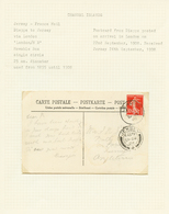 197 BOITES MOBILES : 1904/12 4 Lettres Montées Sur Feuilles Avec Timbres Français Obl. Cachets ANGLAIS. TB. - 1701-1800: Précurseurs XVIII