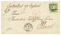 211 1876 MADEIRA 50R Obl. 45 + FUNCHAL + Cachet Taxe "T" + "13g70" + PAYS ETR. PAQ. REG. LE HAVRE Sur Enveloppe Pour La  - Correo Marítimo