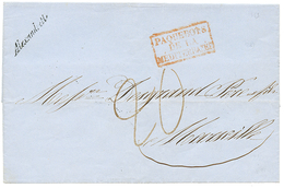 215 1853 Trés Rare Cursive ALEXANDRETTE + Taxe 20 Sur Lettre Avec Texte Pour La FRANCE. Quelques Piéces Connues. Certifi - Altri & Non Classificati