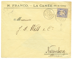 220 CRETE : 1900 BAVIERE 20pf Obl. LA CANEE CRETE Sur Enveloppe Commerciale Pour NUREMBERG (BAVIERE) Avec Arrivée Au Ver - Otros & Sin Clasificación