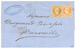 228 1862 10c(n°13) + 40c(n°16) Avec Trés Grandes Marges Obl. PC 3708 + LES DARDANNELLES TURQUIE Sur Lettre De SALONIQUE  - Sonstige & Ohne Zuordnung