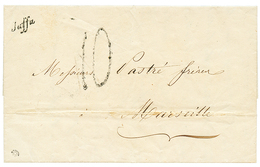 230 1854 Cursive JAFFA + Taxe 10 Sur Lettre Avec Texte Pour La FRANCE. Trés Rare. Superbe. - Other & Unclassified