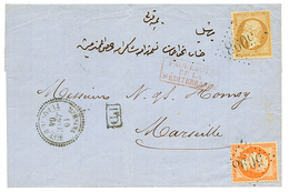 235 "MERSINA Via SMYRNE" : 1864 10c(n°21) + 40c(n°23) Obl. GC 5098 + MERSINA TURQUIE D' ASIE Sur Lettre Pour La FRANCE.  - Otros & Sin Clasificación