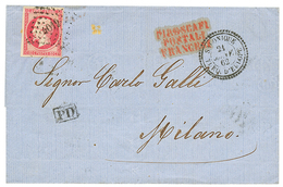 239 1862 80c(n°17) TB Margé Obl. PC 4012 + SALONIQUE TURQUIE Sur Lettre Pour L' ITALIE. Cote 715€. TTB. - Sonstige & Ohne Zuordnung