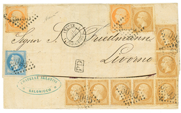 241 1868 10c(x8) + 20c + 40c(x2) Pd Obl. GC 5095 + ITALIE 1 SALONIQUE Sur Lettre Pour L' ITALIE. Combinaison Rare à 1F80 - Sonstige & Ohne Zuordnung