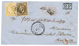 247 "TRIPOLI SYRIE" : 1869 10c + 40c Obl. GC 5101 + TRIPOLI SYRIE Sur Lettre Pour La FRANCE. Qualité Exceptionnelle Pour - Other & Unclassified