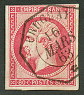 251 80c NON DENTELE (n°17) Effleuré En Haut Obl. Cachet URUGUAY. Trés Rare Sur NON DENTELE. TTB. - Autres & Non Classés