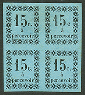 313 GUADELOUPE : TAXE Superbe Bloc De 4 Du 15c(n°4) Neuf * Dont Un Timbre Avec Variété "SANS POINT Aprés Le C" (n°4b). S - Other & Unclassified