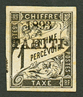 324 TAHITI : TAXE 1c(n°14) Neuf * Forte Charnière. Cote 2700€. Signé BRUN & BEHR. RARE. Superbe. - Autres & Non Classés