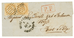 329 GUADELOUPE : 1862 Superbe Paire 10c AIGLE Sur Lettre De BASSE-TERRE Pour P. A PITRE. Superbe. - Other & Unclassified