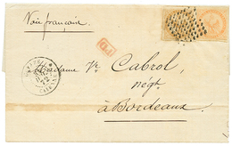 333 GUYANE : 1872 AIGLE 10c + 40c(pd) + GUYANE CAYENNE Sur Lettre Pour La FRANCE. TB. - Otros & Sin Clasificación