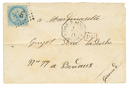 334 1871 20c AIGLE Obl. CCH + CORR. D' ARMEES SAIGON Sur Enveloppe Pour La FRANCE. TB. - Andere & Zonder Classificatie