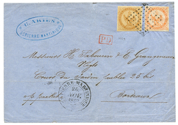 341 MARTINIQUE : 1863 10c + 40c AIGLE TTB Margés + Grand Cachet ST PIERRE Sur Lettre Pour La FRANCE. Superbe. - Sonstige & Ohne Zuordnung