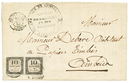 350 "Paire Du 10c TAXE TYPO. Utilisé En ALGERIE" : 1859 Paire Du 10c TAXE TYPO. (n°1) , Un Timbre Petit Défaut Obl. CONS - Other & Unclassified