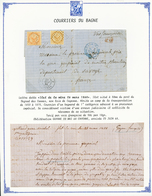 380 "GUYANE - ILET DE LA MER" : 1868 10c + 40c AIGLE Obl. Losange De Pts + GUYANE CAYENNE Sur Lettre Avec Texte Daté "IS - Other & Unclassified