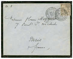 389 "BANGKOK (SIAM) Via SAIGON ": 1893 COLONIES GENERALES 25c Obl. SAIGON CENTRAL Sur Enveloppe Avec Texte Daté "BANGKOK - Other & Unclassified