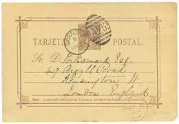 403 "TANGER" : 1890 Entier Postal (pli Central) ESPAGNE 10c Daté "TANGIERS" Obl. Killer A26 + GIBRALTAR Pour L' ANGLETER - Autres & Non Classés