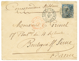 417 1896 15c Obl. CORR. D' ARMEES NOUMEA + CORR. D'ARMEES PAQ FR T N°8 En Rouge (rare) Sur Enveloppe Pour La FRANCE. Sup - Autres & Non Classés