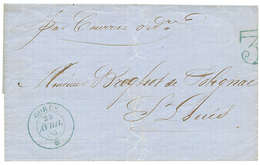 422 "Taxe 3 Tronqué" : 185? Grand Cachet GOREE + Taxe 3 Double Trait (provenant Du Cachet Taxe 30) Sur Lettre Pour ST LO - Sonstige & Ohne Zuordnung