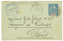 440 "Tarif Militaire" : Entier 15c Obl. ST PIERRE ET MIQUELON Pour PARIS. Rare. TB. - Other & Unclassified