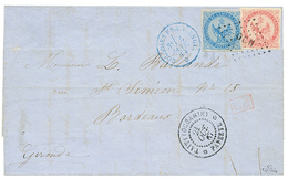 443 TAHITI : 1867 AIGLE 20c + 80c TTB Margés Obl. Losange OCN + TAITI(OCEANIE) PAPEETE Sur Lettre Pour BORDEAUX. Trés Ra - Other & Unclassified